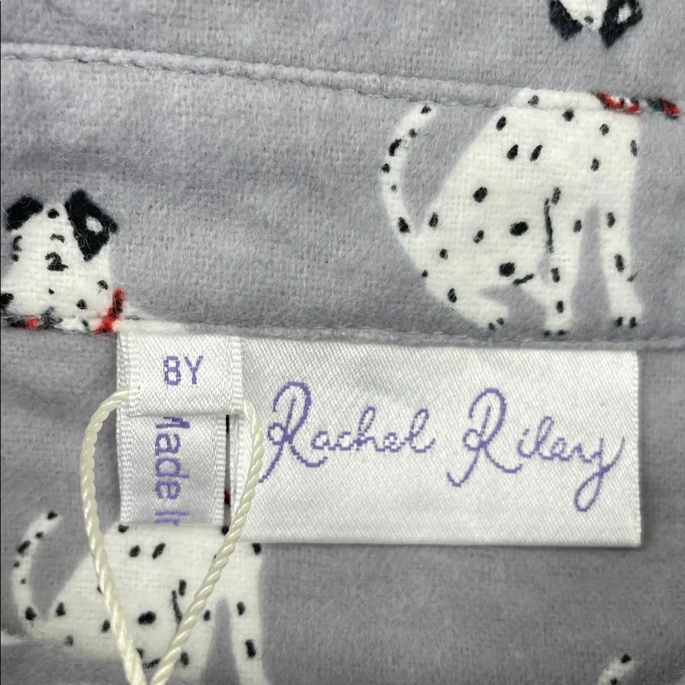 NEW Rachel & Riley 8 Kids 100% Cotton Gray Dalmatian Dog Button Down Shirt‎
